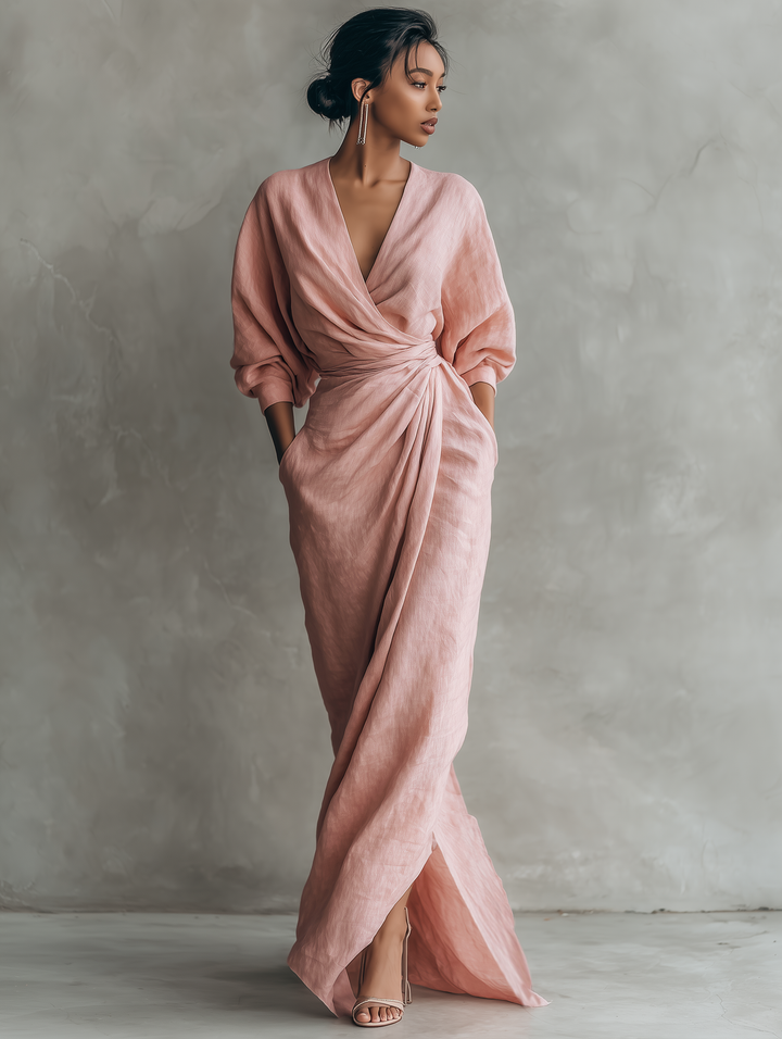 Ella™ | Elegant V-Neck Maxi Dress
