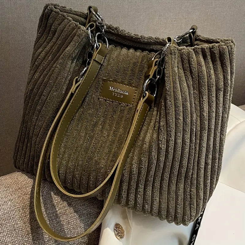 Makayla™ | Onyx Corduroy Tote Bag
