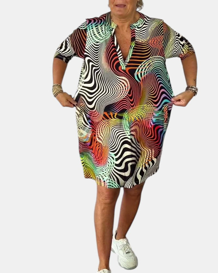 Aurora™ | Colorful V-Neck Dress