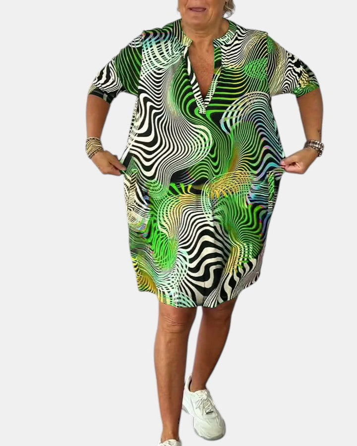 Aurora™ | Colorful V-Neck Dress