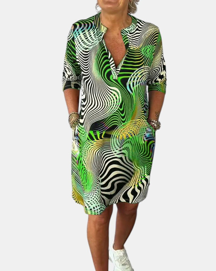 Aurora™ | Colorful V-Neck Dress