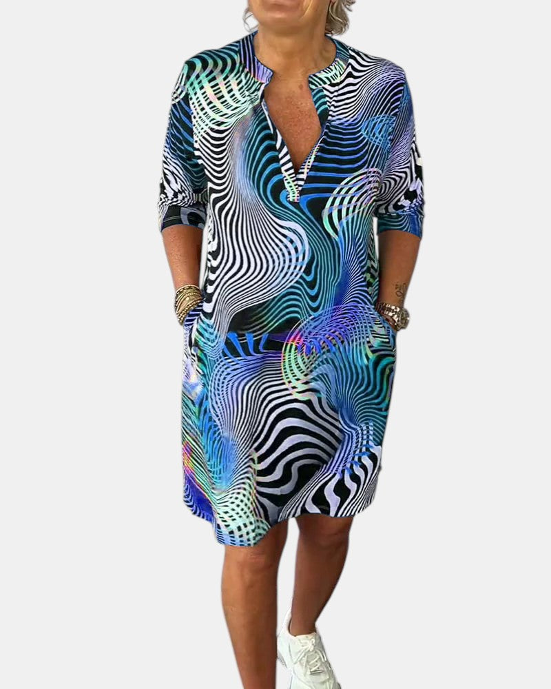 Aurora™ | Colorful V-Neck Dress