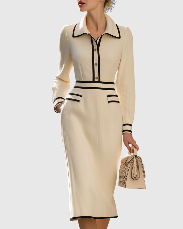 Audrey™ | Tailored Midi Dress With Button Details