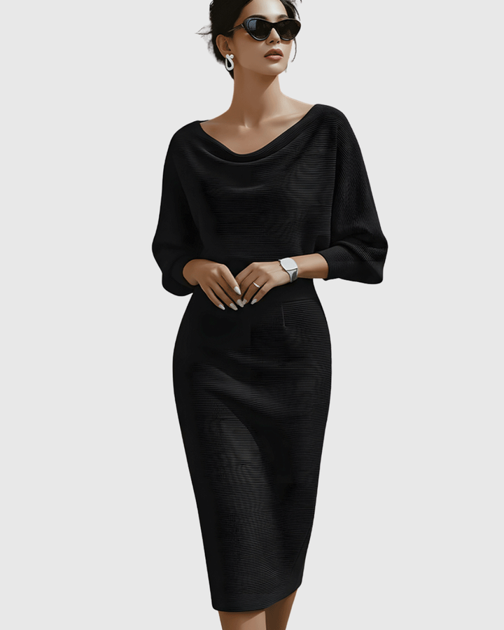 Paisley™ | White Draped Batwing Midi Dress