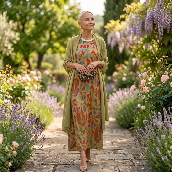 Aria™ | Printed Maxi Dress with Vest