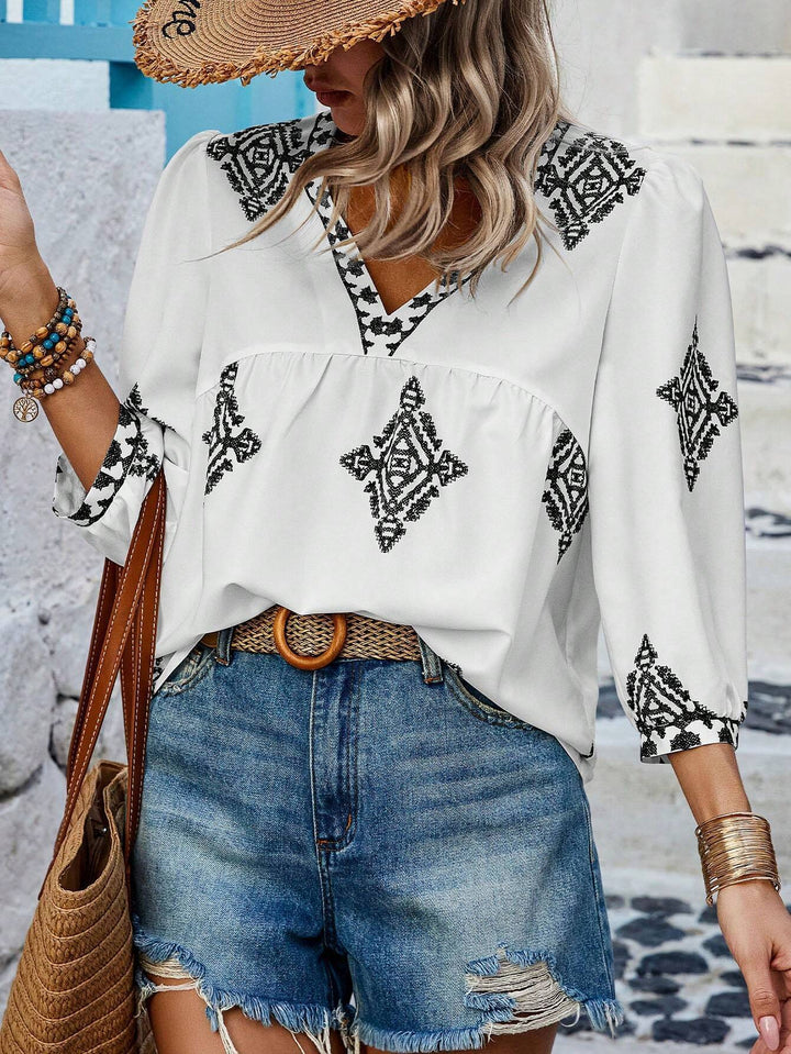 Brooklyn™ | ALMA Bohemian Cotton Blouse