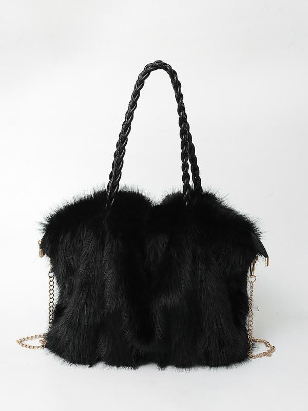 Charlotte™ | Plush Velvet Shoulder Tote