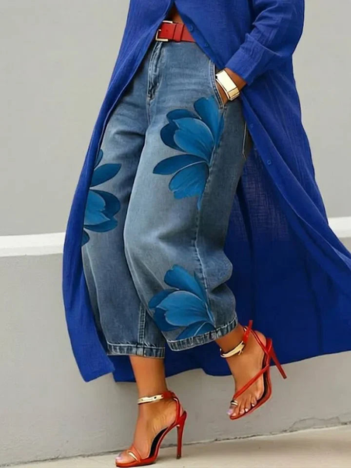 Audrey™ | Linen Shirt Dress and Jeans Set