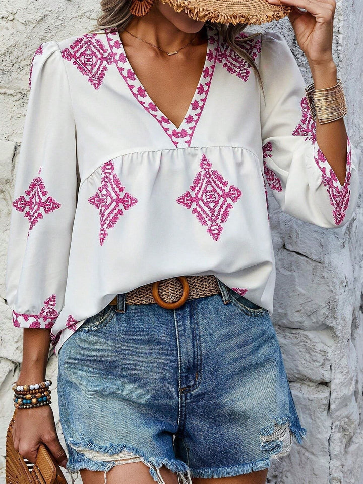 Brooklyn™ | ALMA Bohemian Cotton Blouse