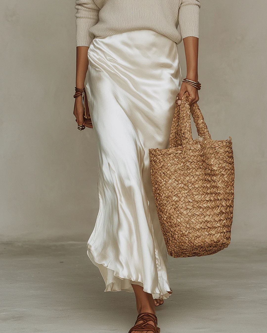 Hannah™ | Satin Midi Dress with Pullover