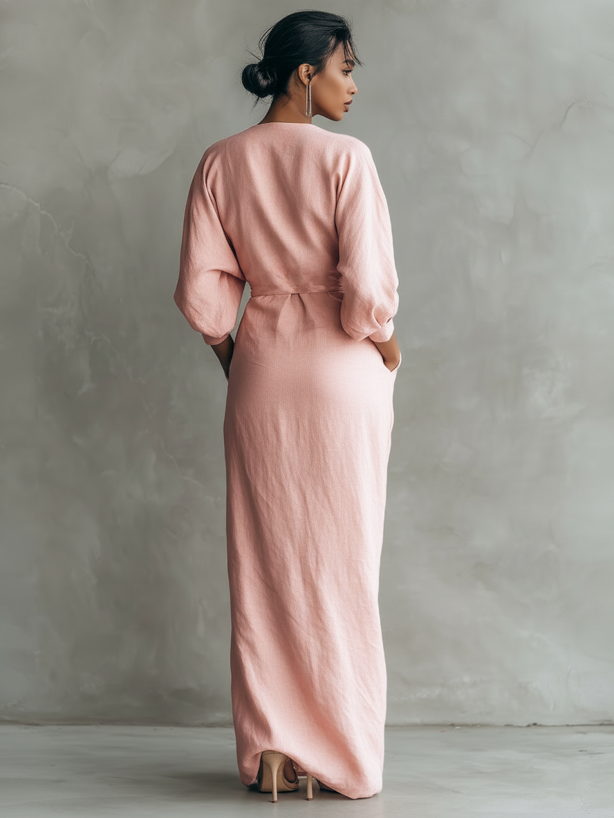 Ella™ | Elegant V-Neck Maxi Dress
