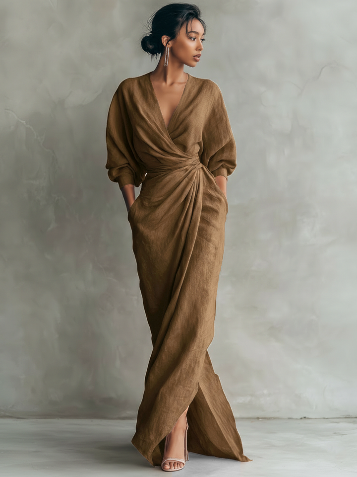 Ella™ | Elegant V-Neck Maxi Dress