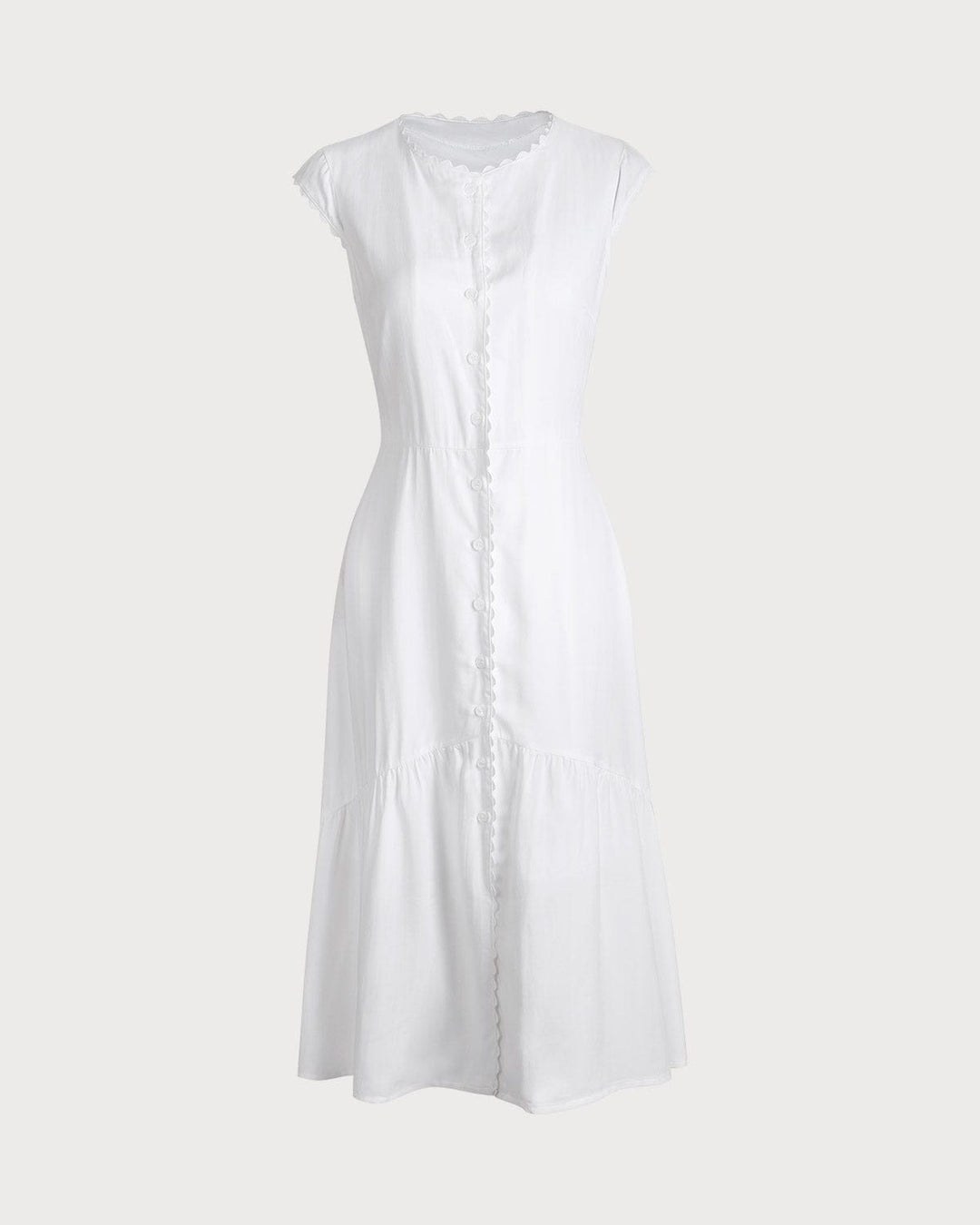 The Solid Color Lapel Midi Dress