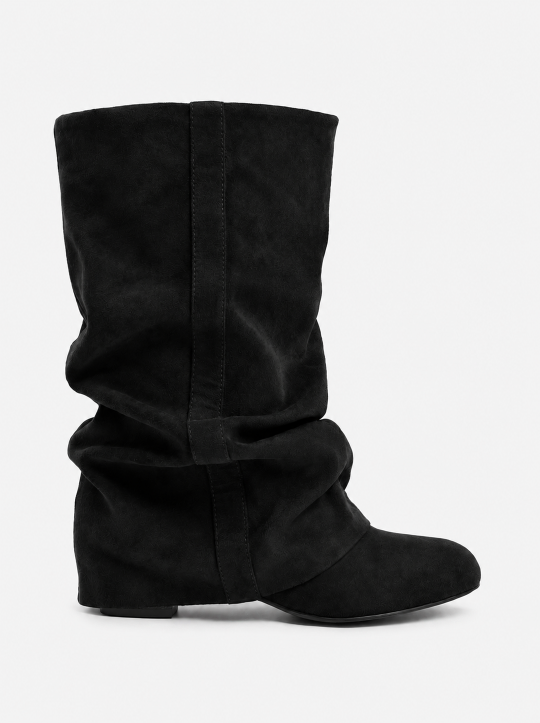 Emilia Slouchy Suede Boots - Black