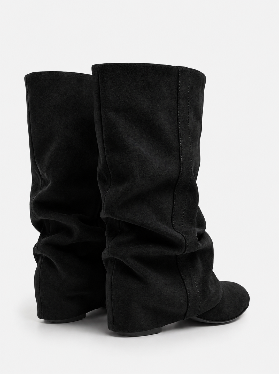 Emilia Slouchy Suede Boots - Black