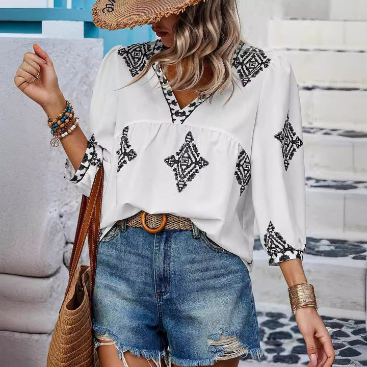Brooklyn™ | ALMA Bohemian Cotton Blouse