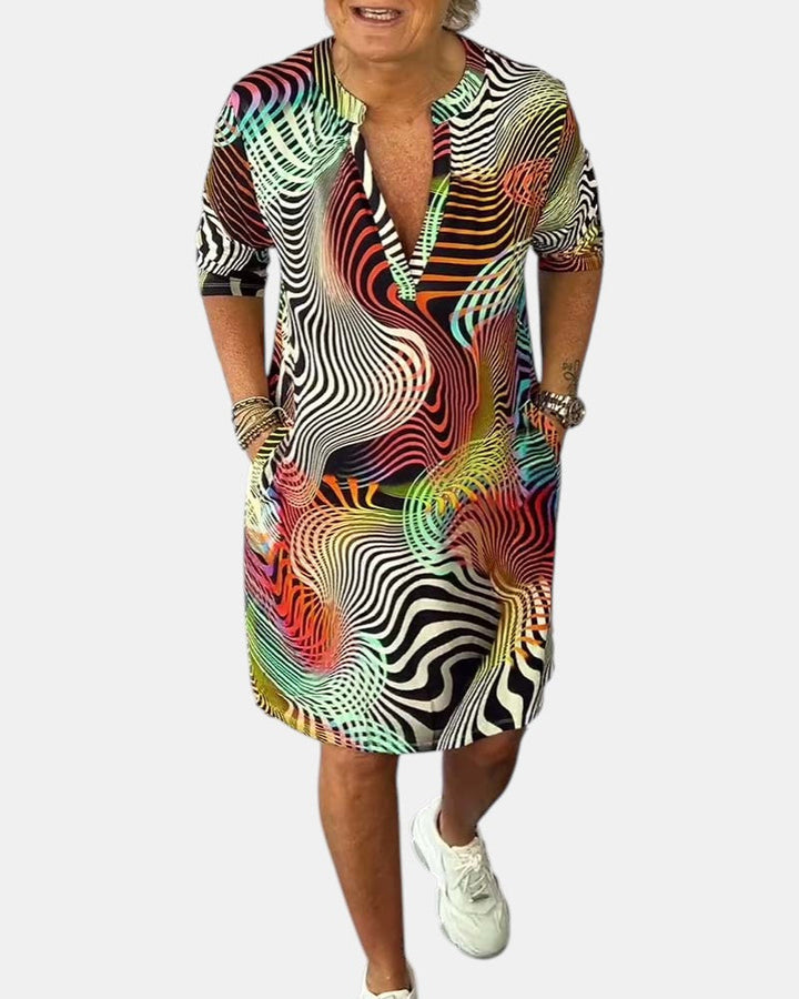 Aurora™ | Colorful V-Neck Dress