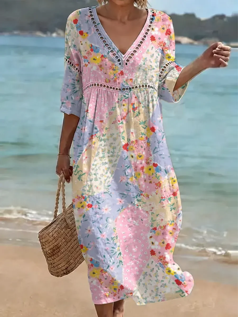 Maya™ | Floral Patchwork Dress