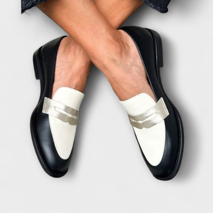 Juliette™ | Black Metallic Loafers