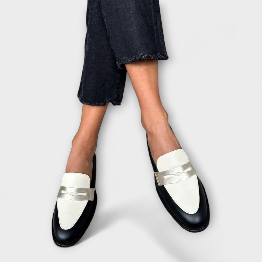 Juliette™ | Black Metallic Loafers