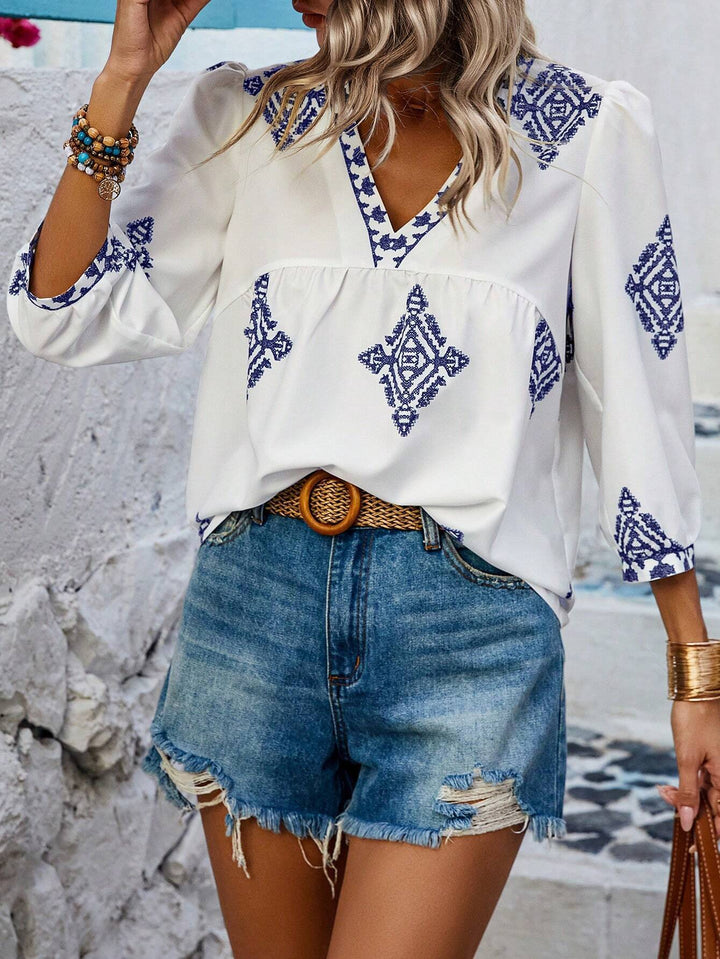 Brooklyn™ | ALMA Bohemian Cotton Blouse