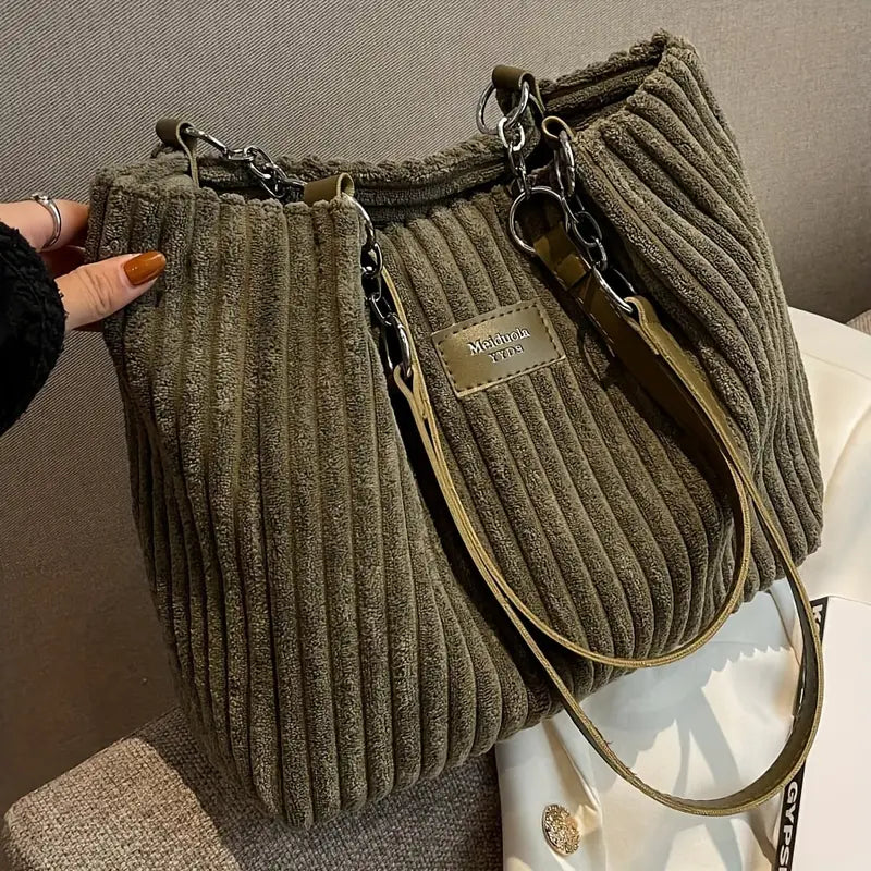 Makayla™ | Onyx Corduroy Tote Bag