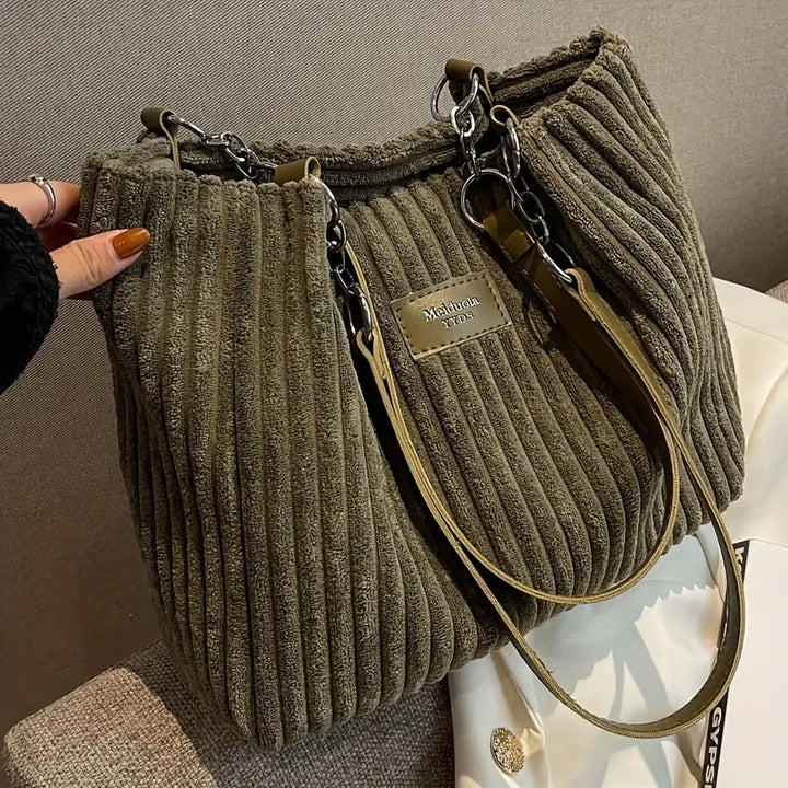 Makayla™ | Onyx Corduroy Tote Bag