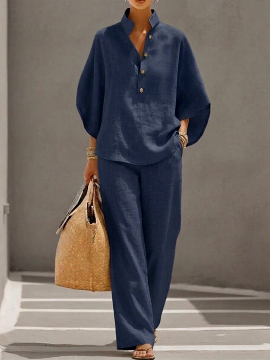 Grace™ | Linen Batwing Pantsuit