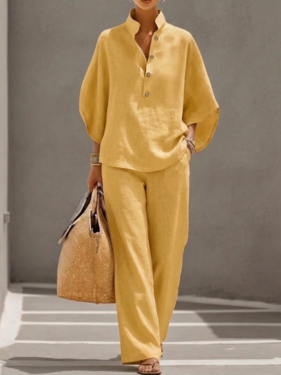 Grace™ | Linen Batwing Pantsuit