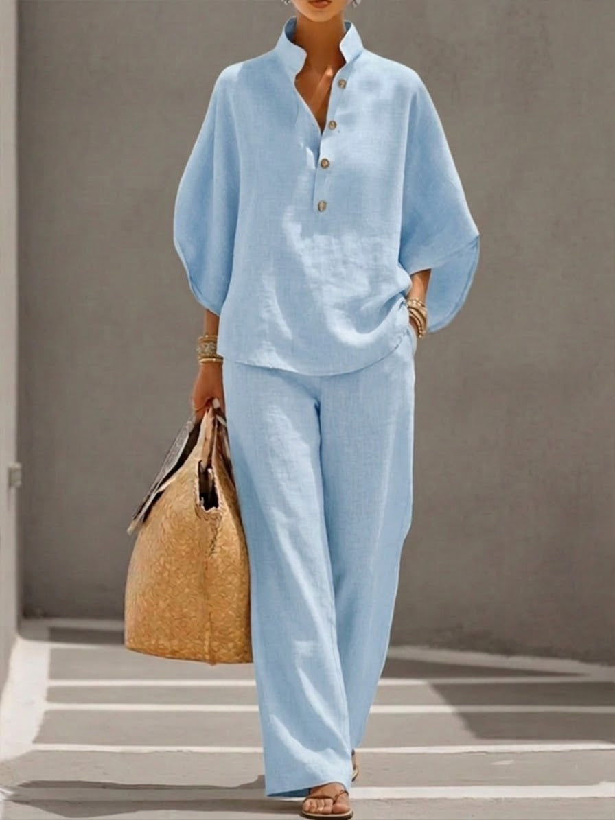 Grace™ | Linen Batwing Pantsuit
