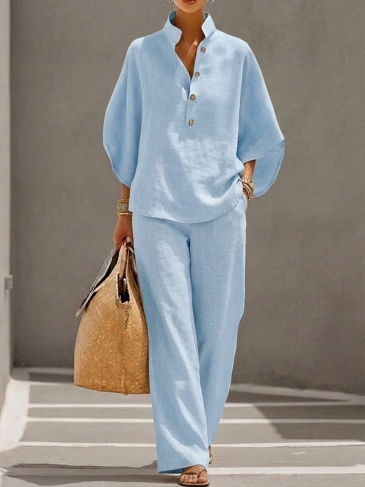 Grace™ | Linen Batwing Pantsuit
