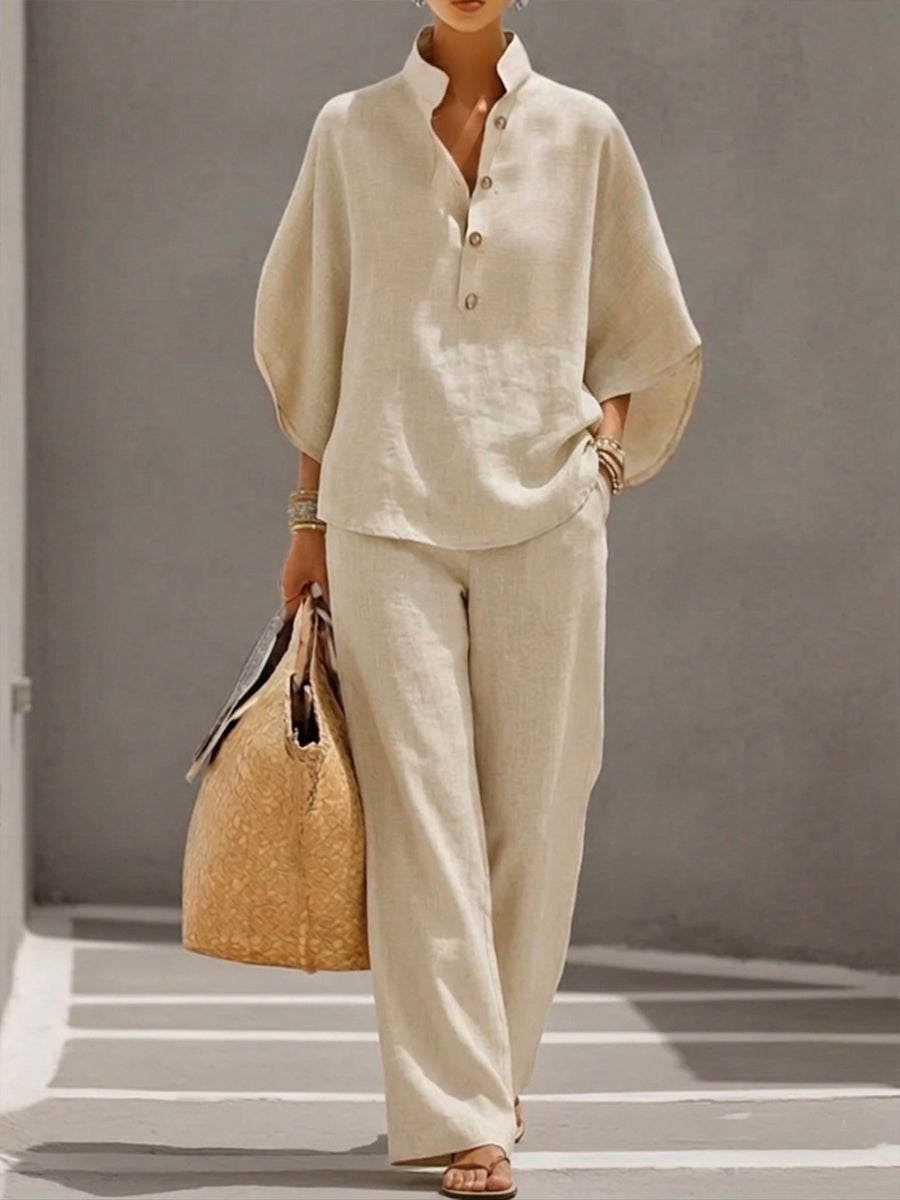 Grace™ | Linen Batwing Pantsuit