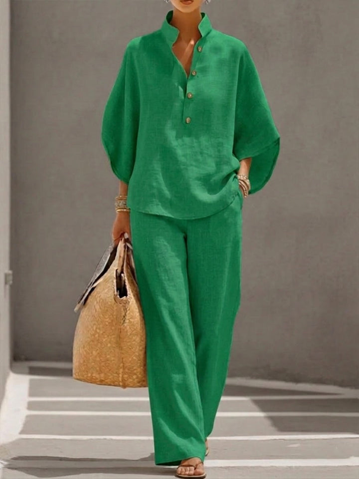 Grace™ | Linen Batwing Pantsuit