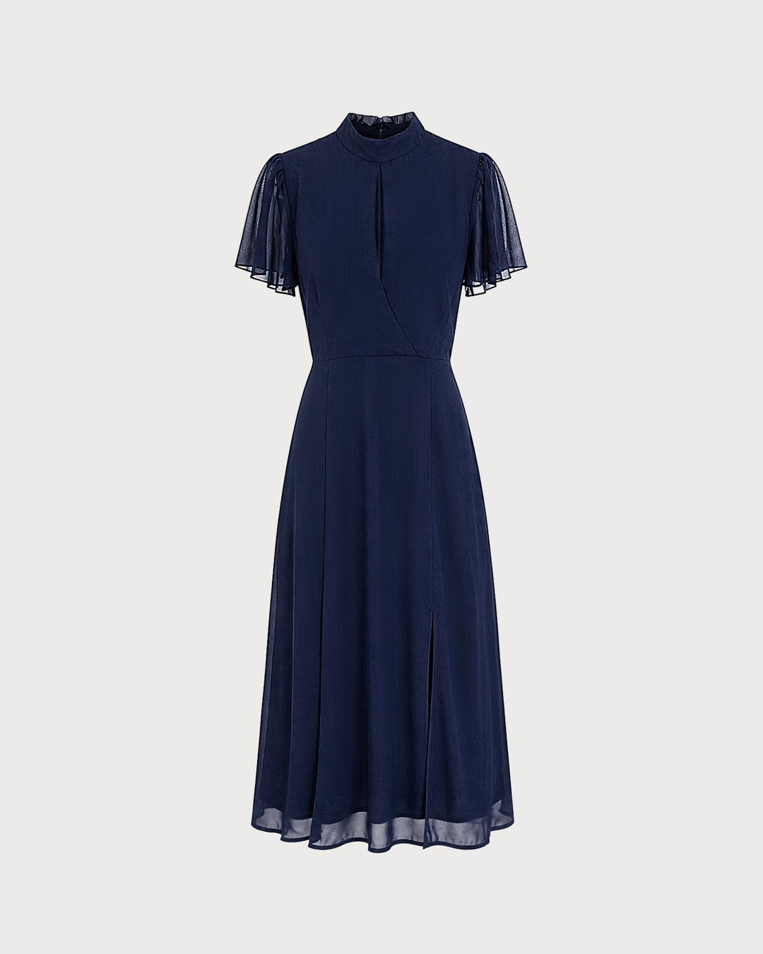Blue Turtle Butterfly Sleeve Midi Dress