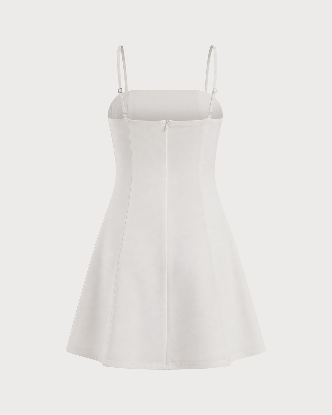 White Zipper Slip A-Line Mini Dress